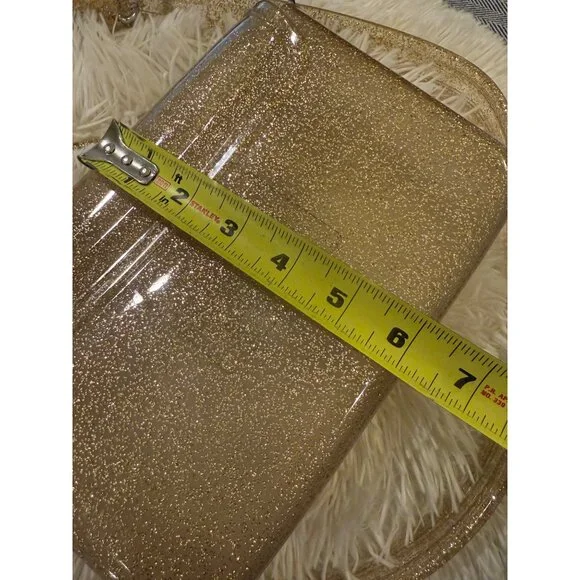 Coach Gold Glitter Jelly Crossbody Bag With Adjustable Strap & "C" Buckle Accent - Picture 11 of 14